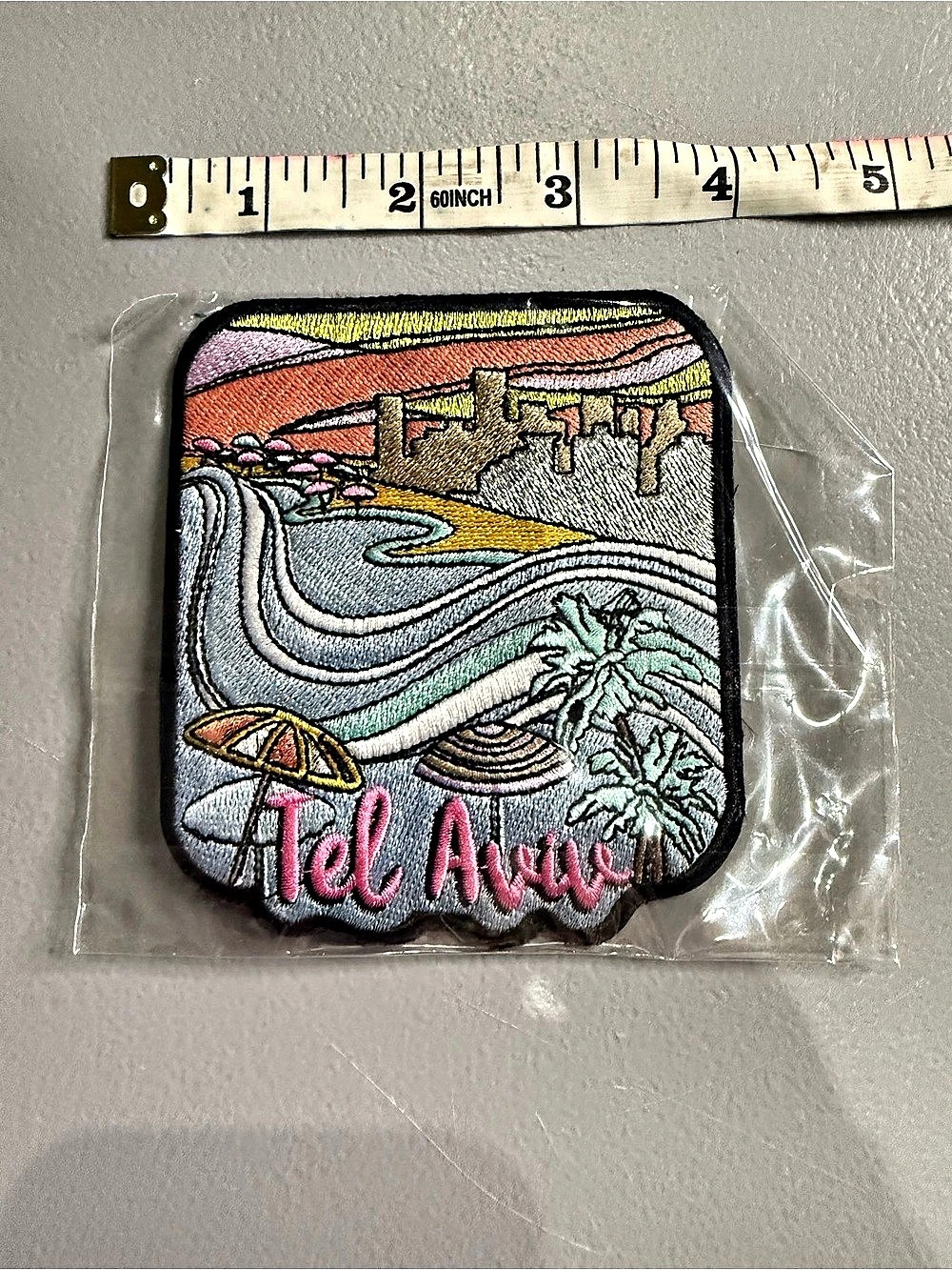 Stoney Clover Lane Tel Aviv Embroidered Patch Pink Gray